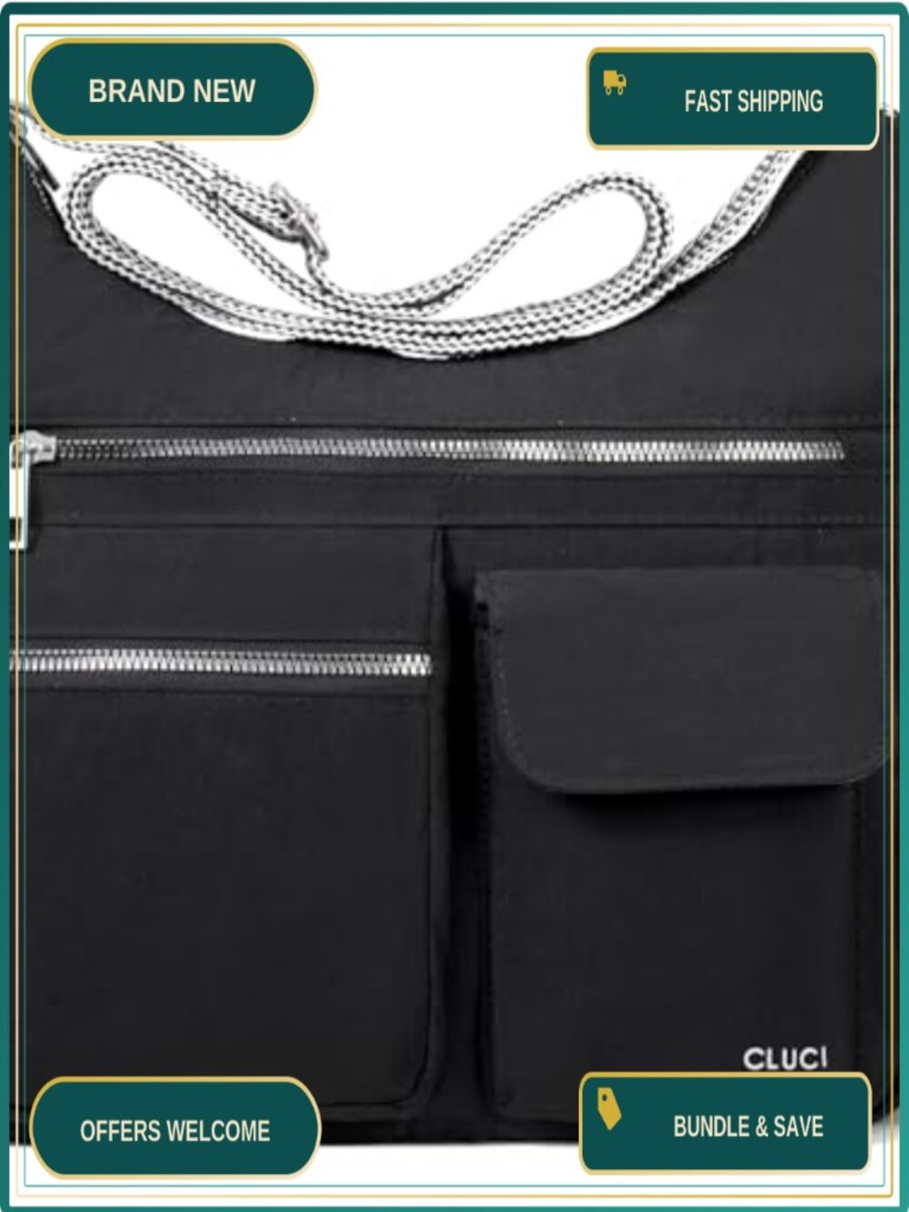 Water Resistant Oxford Crossbody Shoulder Bag Anti Theft Travel Purse